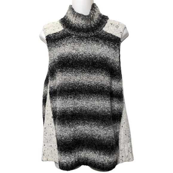 INTERMIX Ombre Striped Sleeveless Turtleneck Sweater L - Picture 7 of 7